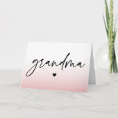 Elegant en subtiel roze Grandma Script Gift Kaart (Voorkant)