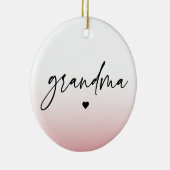 Elegant en subtiel roze Grandma Script Gift Keramisch Ornament (Rechts)