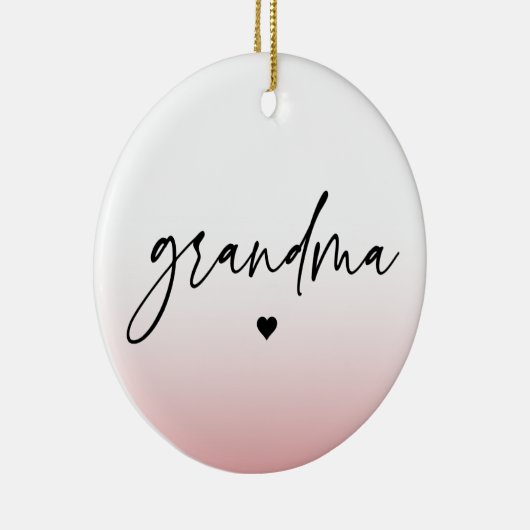 Elegant en subtiel roze Grandma Script Gift Keramisch Ornament (Rechts)