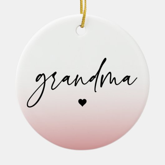 Elegant en subtiel roze Grandma Script Gift Keramisch Ornament (Voorkant)