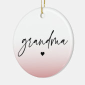 Elegant en subtiel roze Grandma Script Gift Keramisch Ornament (Links)