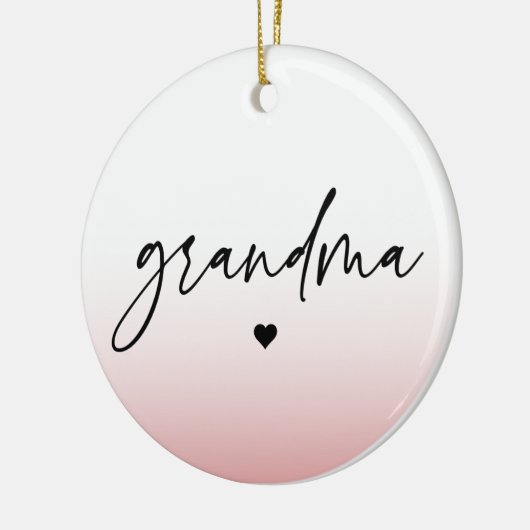 Elegant en subtiel roze Grandma Script Gift Keramisch Ornament (Links)