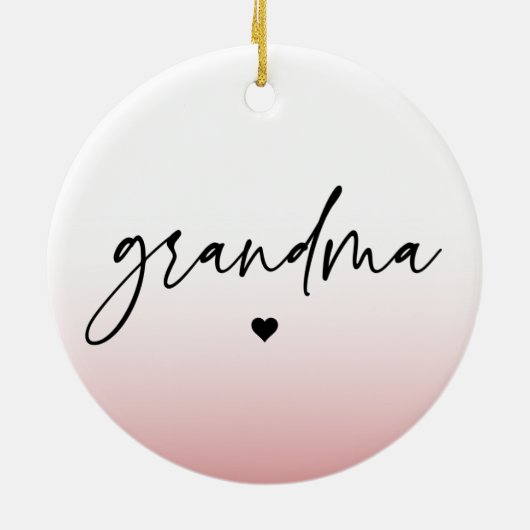 Elegant en subtiel roze Grandma Script Gift Keramisch Ornament (Achterkant)
