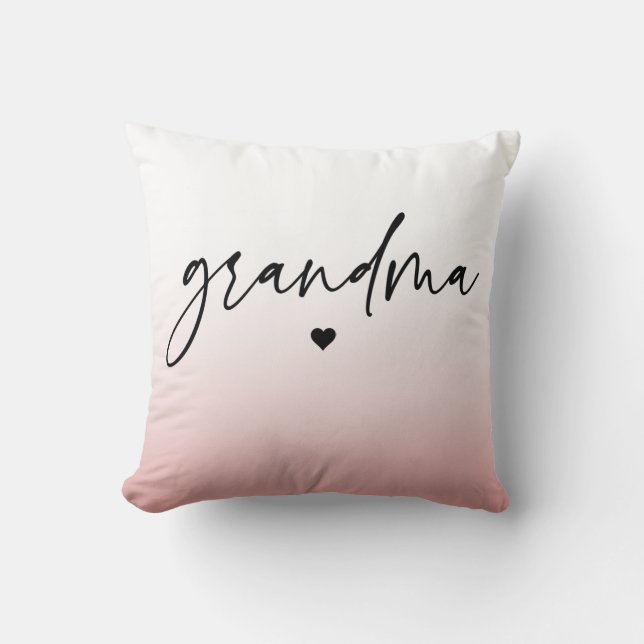 Elegant en subtiel roze Grandma Script Gift Kussen (Voorkant)