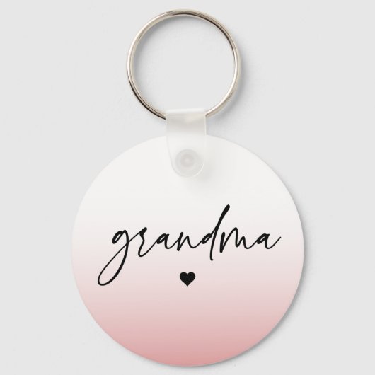 Elegant en subtiel roze Grandma Script Gift Sleutelhanger (Voorkant)