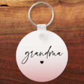 Elegant en subtiel roze Grandma Script Gift Sleutelhanger (Voorkant)