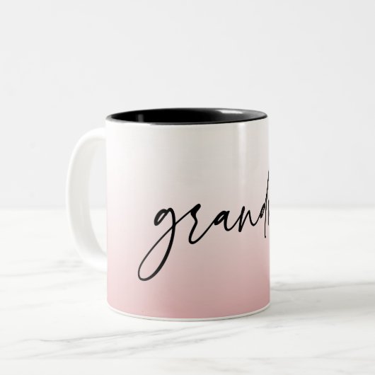 Elegant en subtiel roze Grandma Script Gift Tweekleurige Koffiemok (Voorkant links)