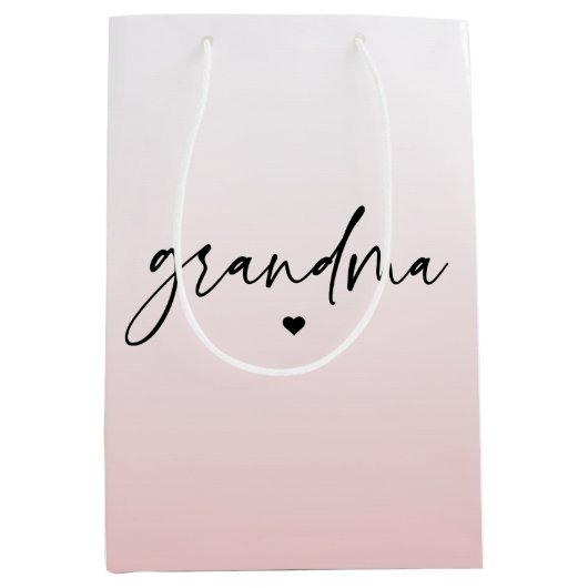 Elegant en subtiel roze oma-script medium cadeauzakje (Voorkant)