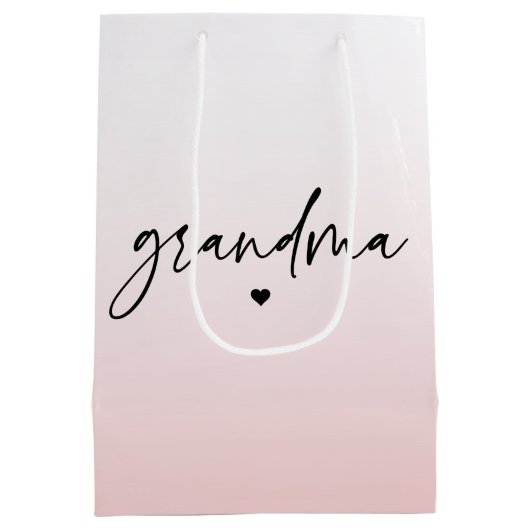 Elegant en subtiel roze oma-script medium cadeauzakje (Achterkant)