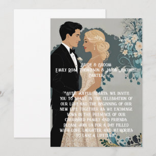 Elegant en tijdloos bruiloft uitnodiging ontwerp