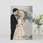 Elegant en tijdloos bruiloft uitnodiging ontwerp (Staand voorkant)