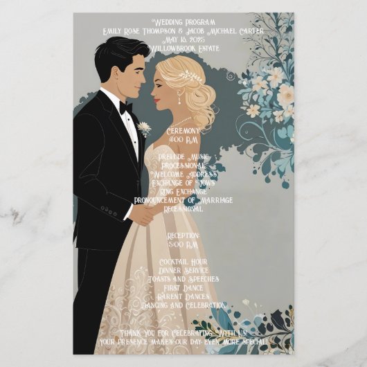 Elegant en tijdloos bruiloft uitnodiging ontwerp (Voorkant)