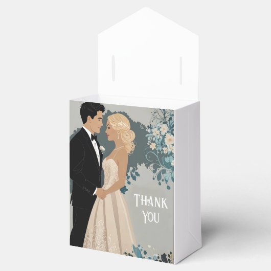 Elegant en tijdloos bruiloft uitnodiging ontwerp bedankdoosjes (Geopend)