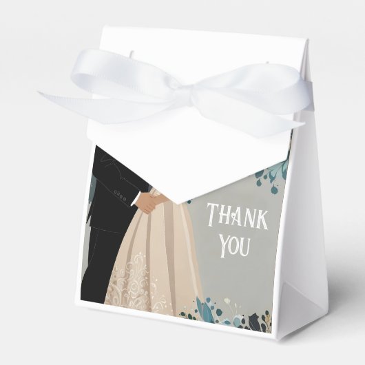 Elegant en tijdloos bruiloft uitnodiging ontwerp bedankdoosjes (Voorkant Zijde)