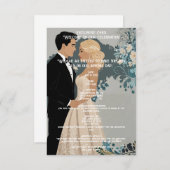 Elegant en tijdloos bruiloft uitnodiging ontwerp informatiekaartje (Voorkant / Achterkant)