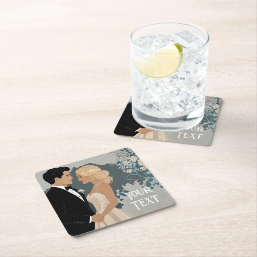 Elegant en tijdloos bruiloft uitnodiging ontwerp kartonnen onderzetters (Insitu)