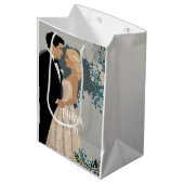 Elegant en tijdloos bruiloft uitnodiging ontwerp medium cadeauzakje (Voorkant Gekanteld)