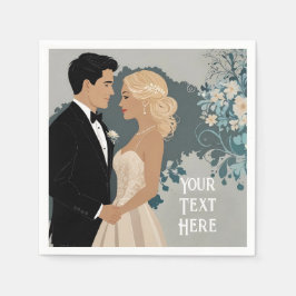 Elegant en tijdloos bruiloft uitnodiging ontwerp servet