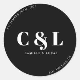 Elegant en trendy bruiloft klassieke ronde sticker