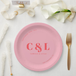 Elegant en trendy bruiloft papieren bordje