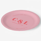 Elegant en trendy bruiloft papieren bordje (Gekanteld)