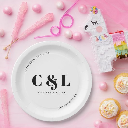 Elegant en trendy bruiloft papieren bordje (Feest)