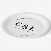 Elegant en trendy bruiloft papieren bordje (Gekanteld)