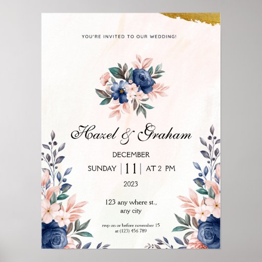 Elegant en Trendy Classic Wedding Poster (Voorkant)