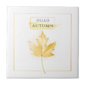 Elegant en Trendy Golden Autumn Leaf Drawing Tegeltje (Voorkant)