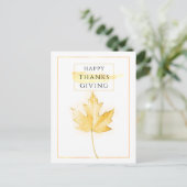 Elegant en trendy gouden Thanksgiving Briefkaart (Staand voorkant)