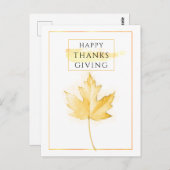 Elegant en trendy gouden Thanksgiving Briefkaart (Voorkant / Achterkant)