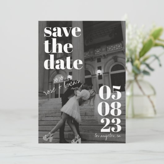 Elegant en Trendy Wedding Save the date Kaart (Staand voorkant)