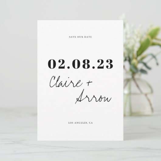 Elegant en Trendy Wedding Save the Date Kaart (Staand voorkant)