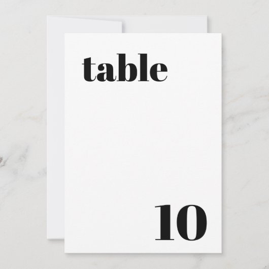 Elegant en Trendy Wedding Table Number Kaart (Voorkant)