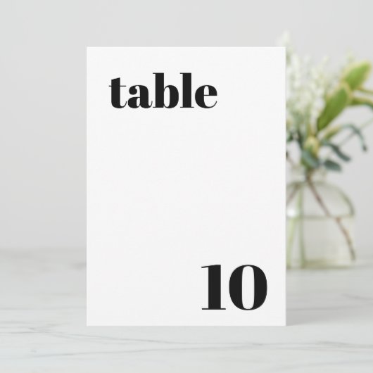 Elegant en Trendy Wedding Table Number Kaart (Staand voorkant)