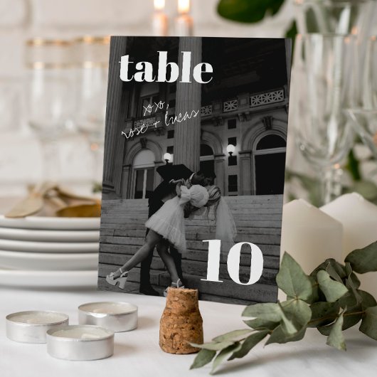 Elegant en Trendy Wedding Table Number Kaart