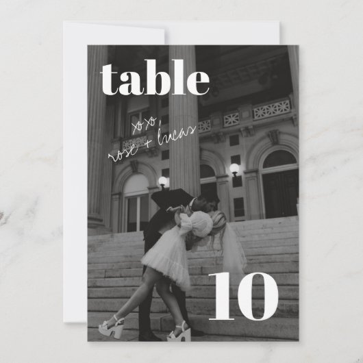 Elegant en Trendy Wedding Table Number Kaart (Voorkant)