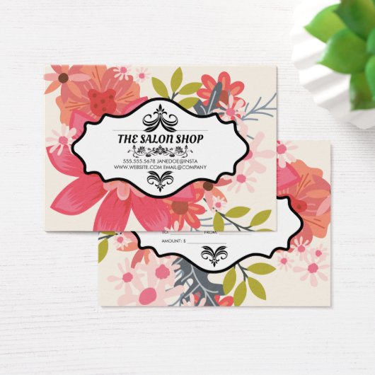 Elegant- en Vetflessencadeaubon Visitekaartje (Bureau)