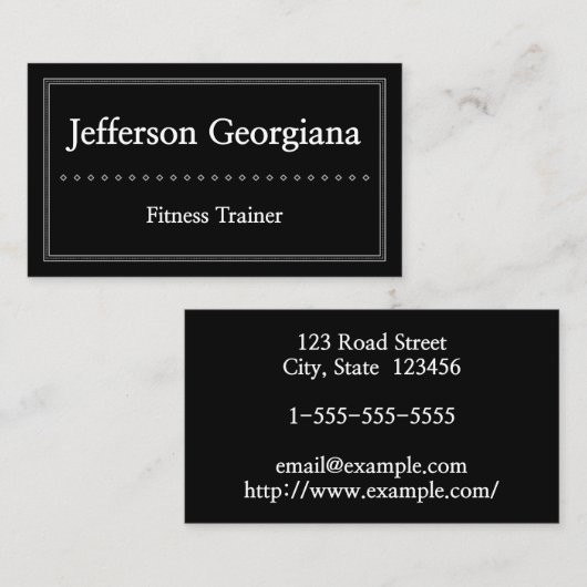 Elegant en Visitekaartje "Plain Fitness Trainer" (Voorkant / Achterkant)