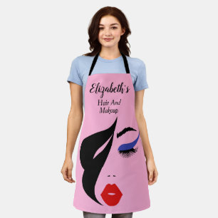 Elegant en vrouwelijk haar en Makeup Schort