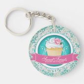 Elegant en Whimsical Cupcake Sleutelhanger (Voorkant)