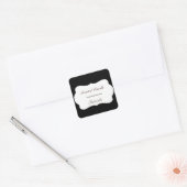 Elegant en wiskundig zwart bord vierkante sticker (Envelop)