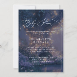 Elegant Enchanted Forest Baby shower Invitation Kaart