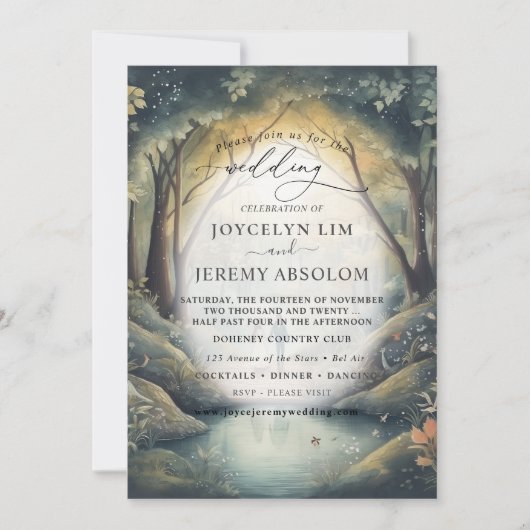 Elegant Enchanted Forest Celebration uitnodiging (Voorkant)