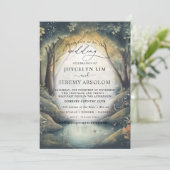 Elegant Enchanted Forest Celebration uitnodiging (Staand voorkant)