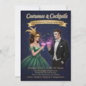 Elegant Enchanted Masquerade Ball Halloween Party Kaart (Voorkant)