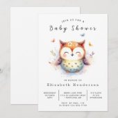 Elegant Enchanted Owl Baby shower Kaart (Voorkant / Achterkant)