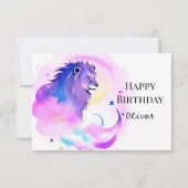 Elegant Enchanted Whimsical Lion Birthday Kaart (Voorkant)