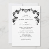 Elegant Enchanting Black Garlands Wedding Kaart (Voorkant)