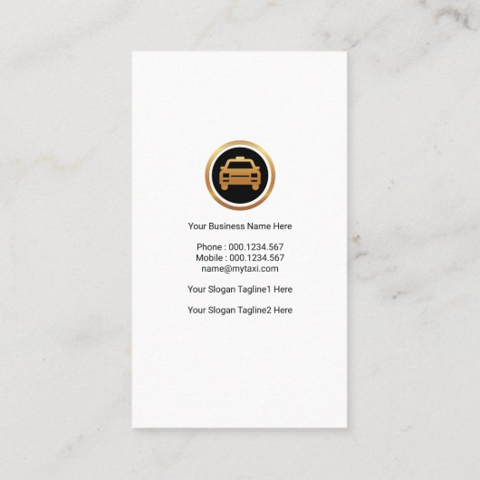 Elegant Energetic Simple Square Placard Taxi Visitekaartje (Achterkant)